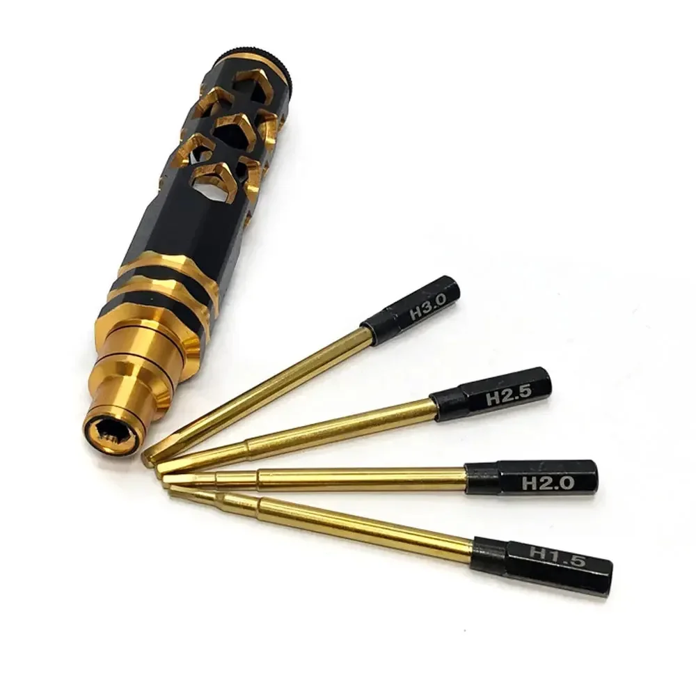 4 In 1 육각 나사 드라이버 스크루 드라이버 세트 FPV 레이싱 드론 헬기 비행기 자동차 보트 RC 부품 용 1.5mm 2.0mm 2.5mm 3.0mm 육각형 도구