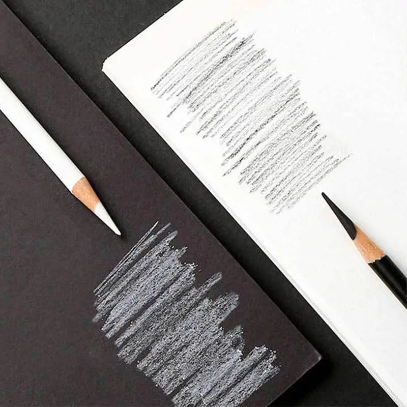 3Pcs 6Pcs Set Black White Sketch Charcoal Pencil Soft Medium Hard 4mm Lead Core Art Drawing Shadow Highlight Details Processing 3