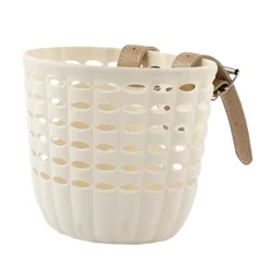 Children's Durable Handlebar Bike Basket with Adjustable Straps - Perfect for Outdoor Adventures and Storage (White)