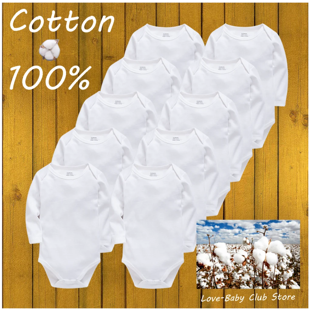 Baby Clothes Bodysuit Sweatshirt 100% Cotton Newborn Infant Toddler Long Sleeve Girls Boys Jumper Onesie White Black Grey Red