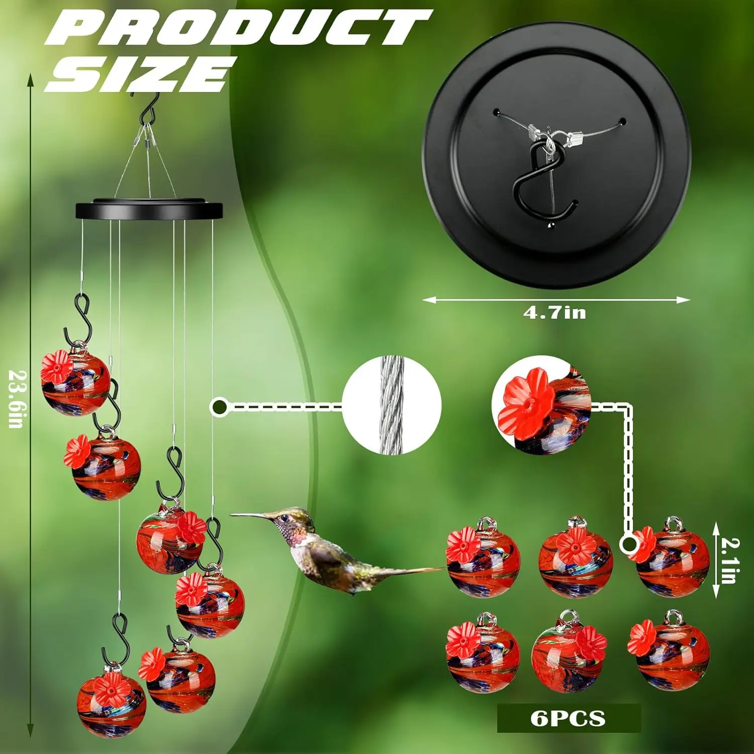 Outdoor Wind Chime Shaped Hummingbird Water Feeder Water Feeder Hanging Bird Bird Feeders Outdoor Hummingbird