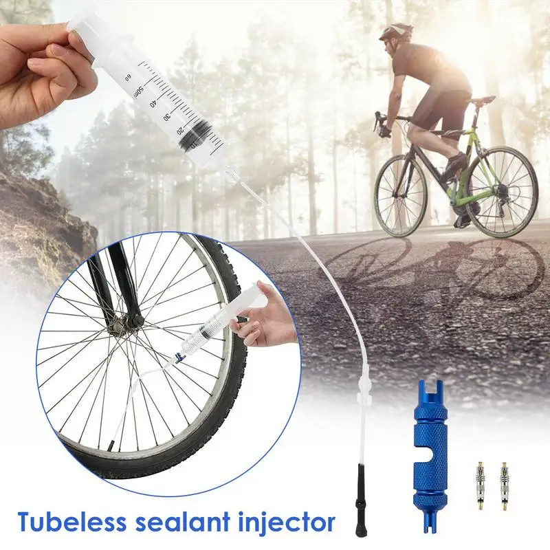 Injecteur de scellant sans tube de bicyclette et outil de retrait