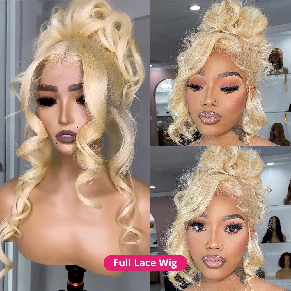 Blonde Real Full Lace Wigs 100% Human Hair 613 HD lace Frontal Wig Human Hair For Women 250 Density Straight Full Lace Wigs