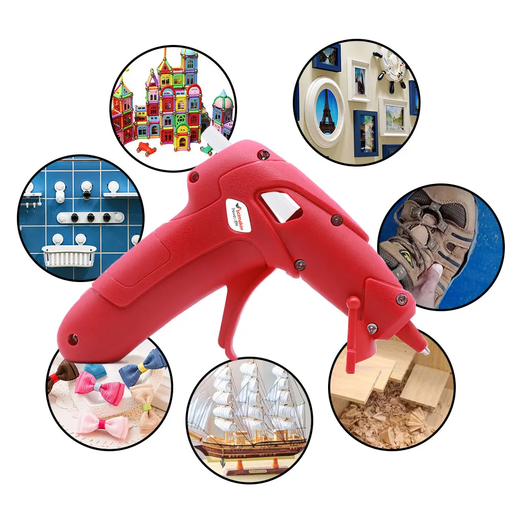Hot Melt Glue Gun SCIMAKER 3.7V Cordless 20pcs 7x100mm Glue Sticks USB Rechargeable Wireless Gun Repair Tool Home DIY Gift