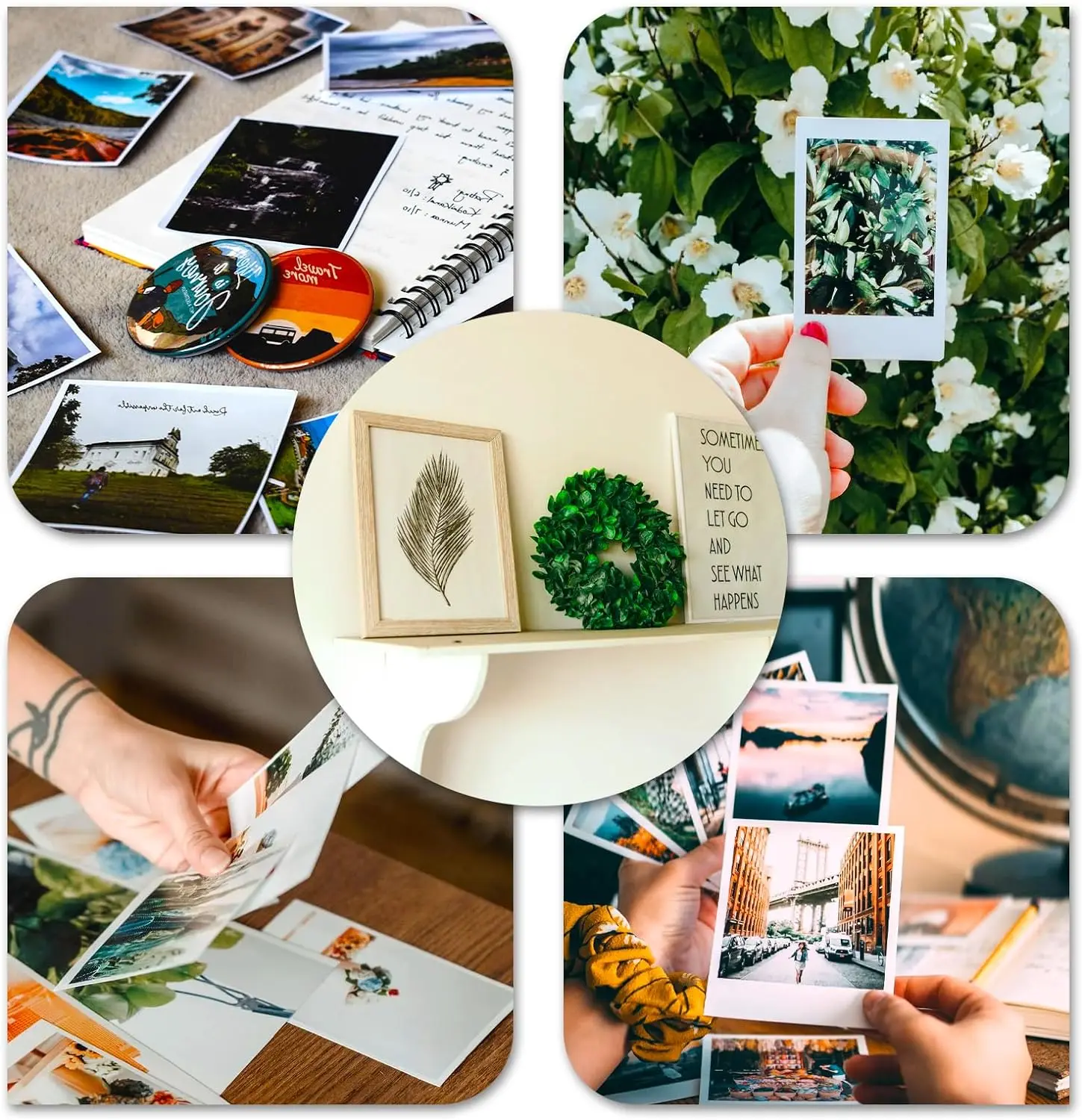 HUSPER 100/20 Sheets Glossy Inkjet Photo Paper 180Gsm 3R/4R/5R/A4 Single-Sided Inkjet Compatible Home Office UseGrey