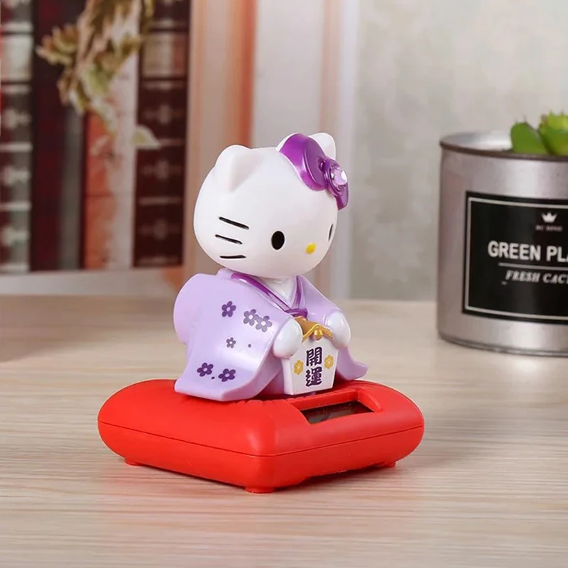 

Kawaii Sanrio Hello Kittys милые Автомобильные украшения на солнечной батарее настольные аксессуары для дома аксессуары для автомобиля