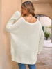 New ebay Europe and the United States solid color loose diagonal collar long sleeve knit top Amazon autumn and winter sweater fo 2