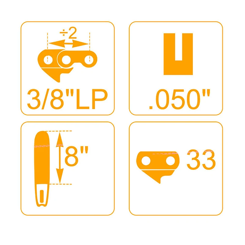 Description Picture 2 of itemGarden Logging Wood Cutting Tool 8Inch Pole Saw Chain Chainsaw 3/8" LP .050" Gauge 33DL Semi Chisel Electric Chainsaw Spare Part