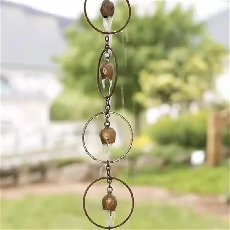 1m Metal Rain Chain Hanging Kettle Decorative Rain Catcher For Home Outdoor Garden Gutter Roof Downspout Tool New