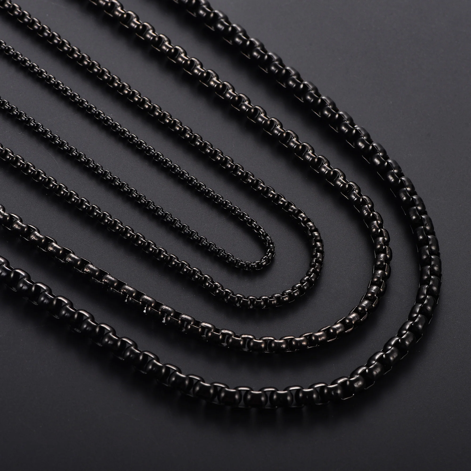 2/3/4/5mm Stainless Steel Square Rolo Box Chain Necklace For Women Men
