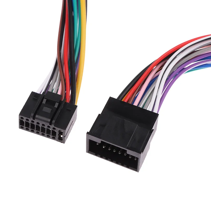 Car stereo radio wire harness kit 60CM 16 pin universal power speak ACC extension adapter cable for Android player
