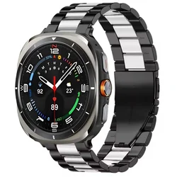 Stainless Steel Metal Watch Band Bracelet - Premium Accessory for Galaxy Ultra 47mm (Black silver)