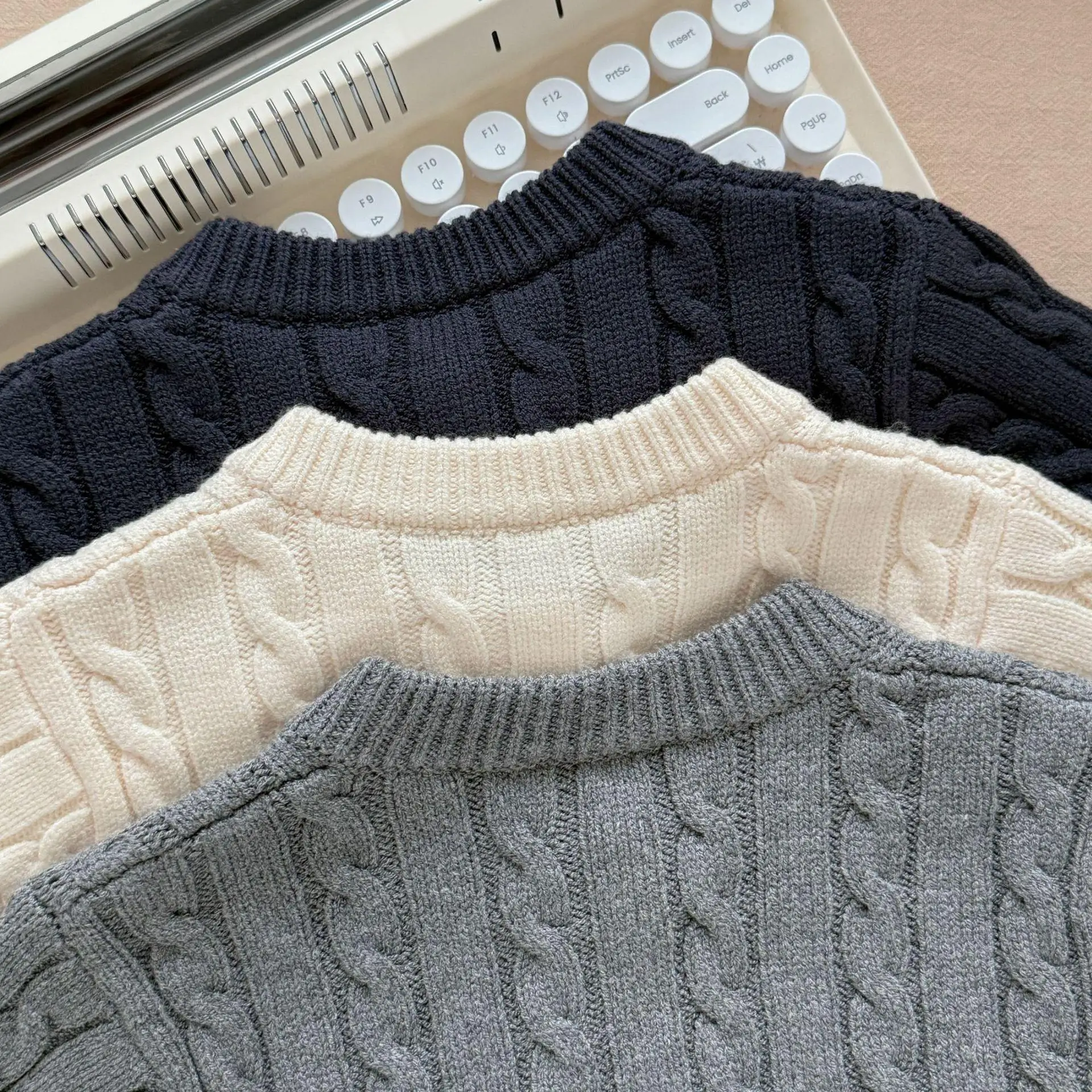 0-3세  스웨터 싱글 브레스트  남아 니트웨어 긴팔 여아 니트웨어 복