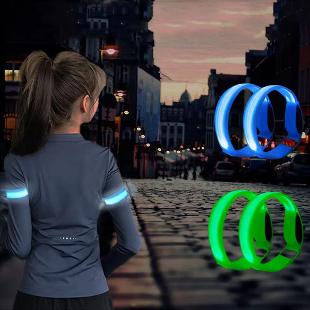 Night Running fluorescent wristband LED running light Cycling light wristband reflective armband Fluorescent wristband Light ban 4