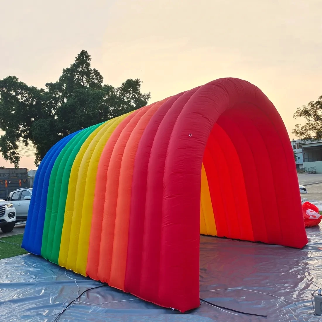 

Rainbow Inflatable Tunnel Entrance free ship Inflatable Tunnel Tent with Blower for Outdoor Business Advertising Events