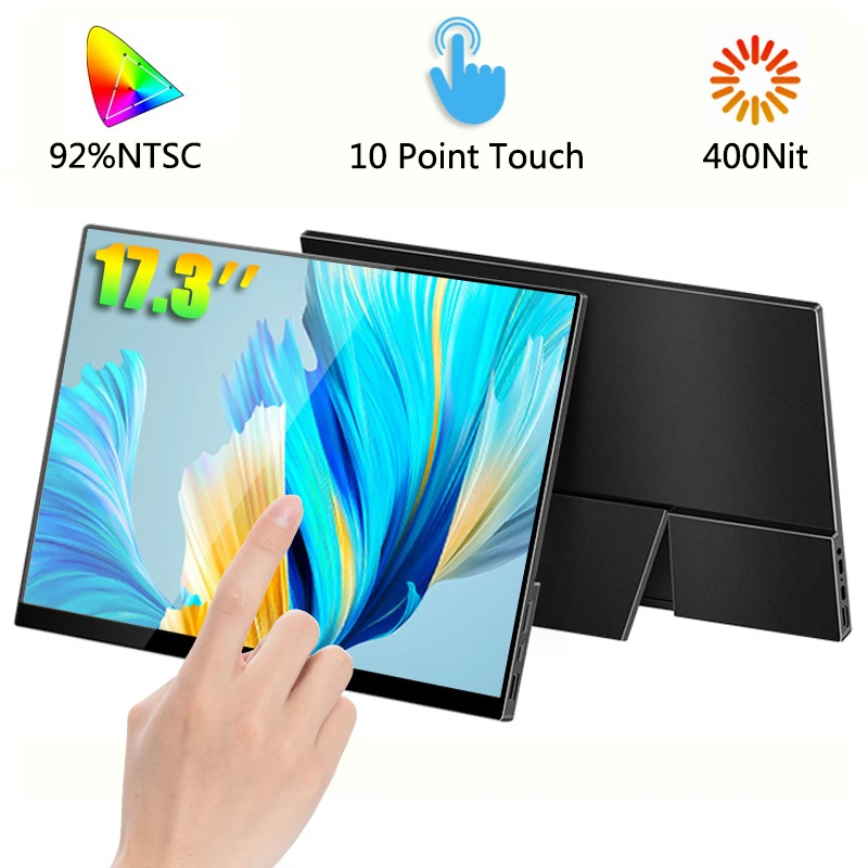 17.3 Inch Touchscreen Portable Monitor Glass Bonding Touch Screen 1080p