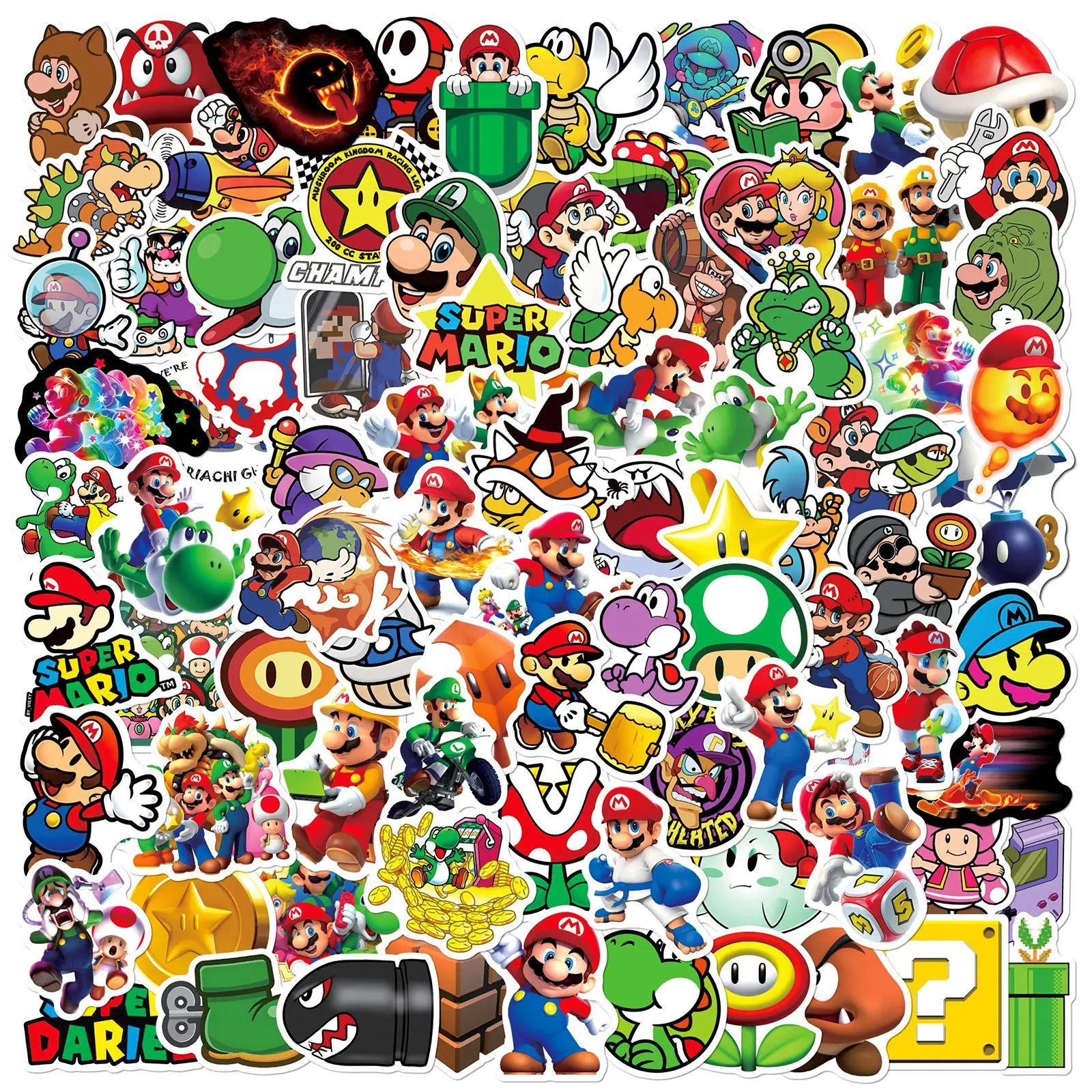Cartoon Stickers 50/100/200Pcs Super Mario Game Laptop Notebook Skateboard Fridge Phone Waterproof Decal