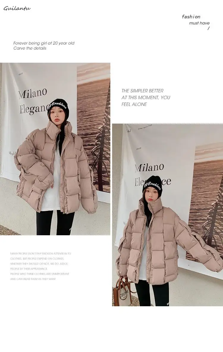Parka invernale oversize allentato piumino caldo da donna soprabito cappotto imbottito in cotone spesso femminile taglie forti casual femminile freddo_voghion.com