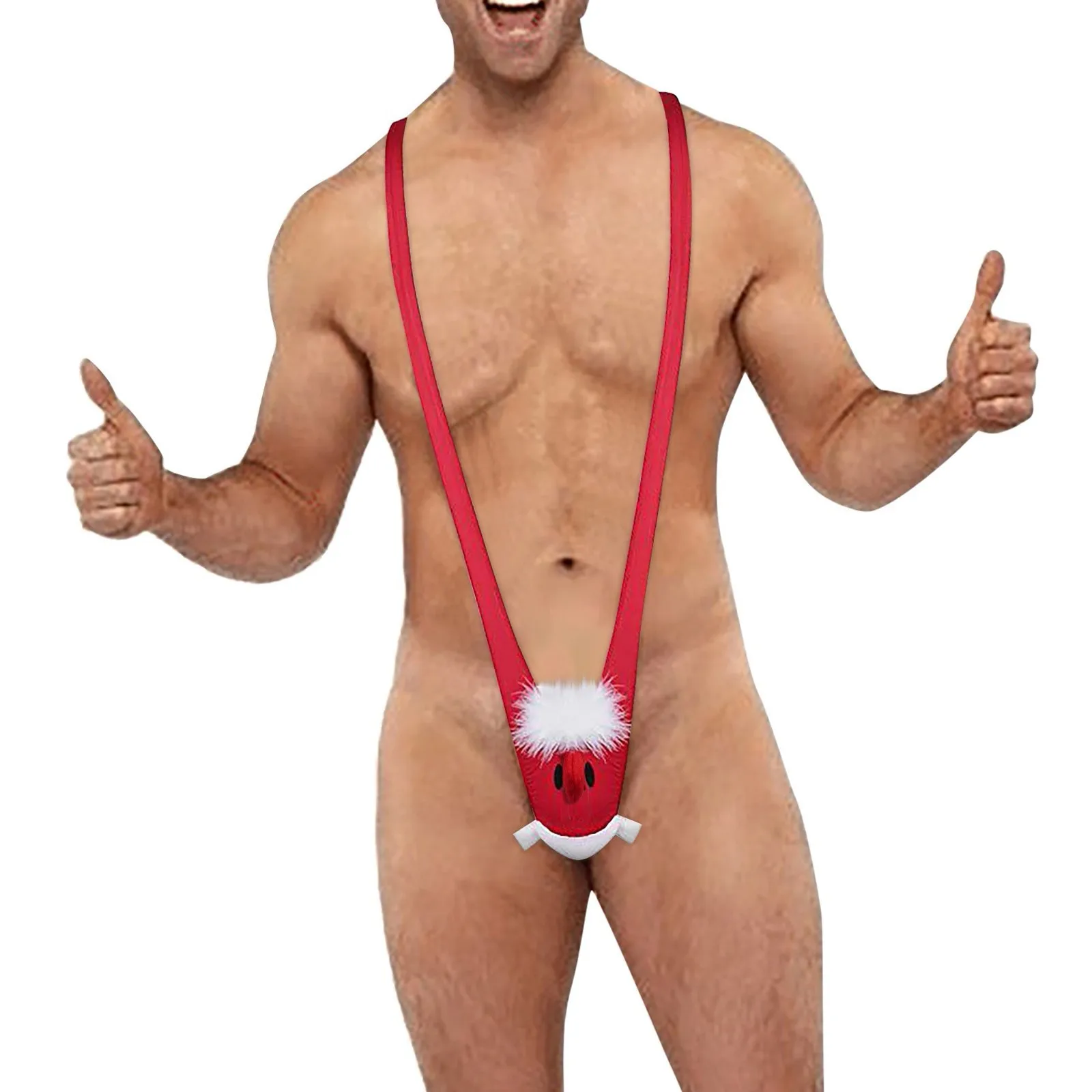 

Mens 2022 Sexy Santa Claus Thong Style G Strings Cosplay Mankini V Cross Erotic Gay Adult Thong Underwear