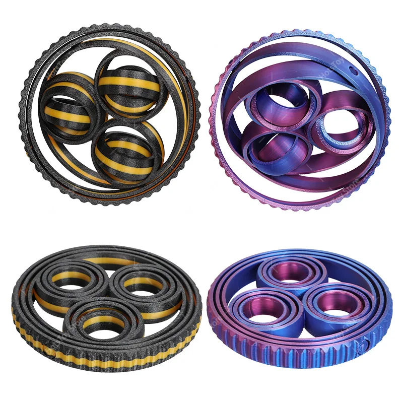 3D Printed Rotating Ball Toy O-Shaped Universal Gyro Spinner Stress Relief