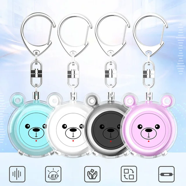 Mini Female Self Defense Alarm Type-C Rechargeable Wolf-proof Safety Siren Alarm Portable Keychain for the Elderly and Children 1
