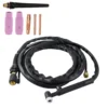 7pcs Gas Nozzle Torch Cap Kit 200A TIG Welding WP-17V Lift 4m Cable Length Φ2mm Φ2.4mm Sleeve Tool 1
