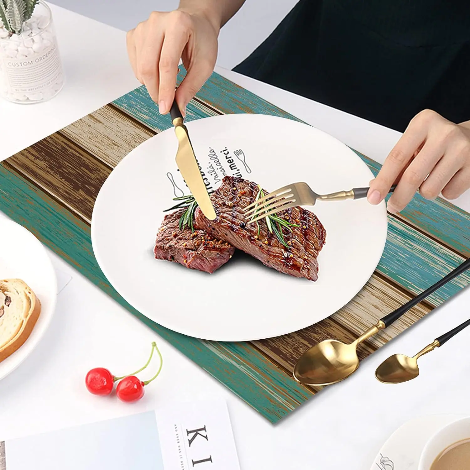 Erosebridal Tractor Placemats Set Of 4 - 12x18 Inch Farmhouse Theme Heat Resistant Table Mats