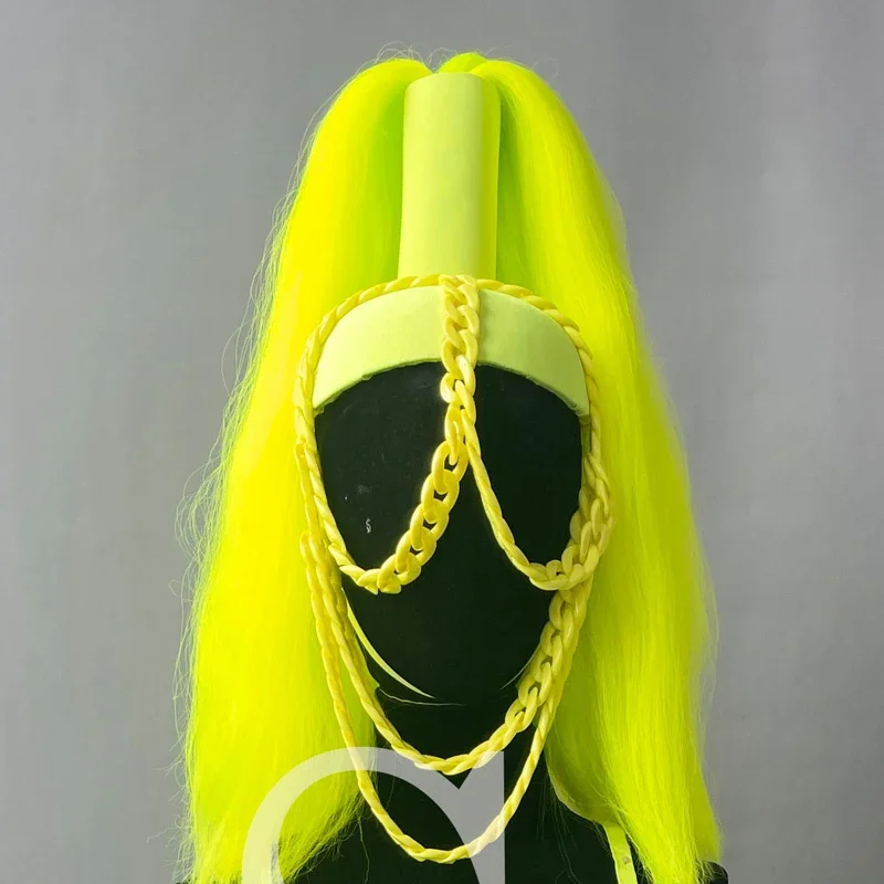 

Headwear Dancer Costumes Pole Dance Clothing Bar Nightclub Stage Rave Outfit Fluorescent Color Hollow Jumpsuit Performance Rave