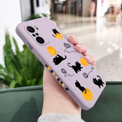 Cat Playing Rope Design Silicone Phone Case - Durable and Stylish Protective Cover for POCO F7 Ultra (Light Purple)