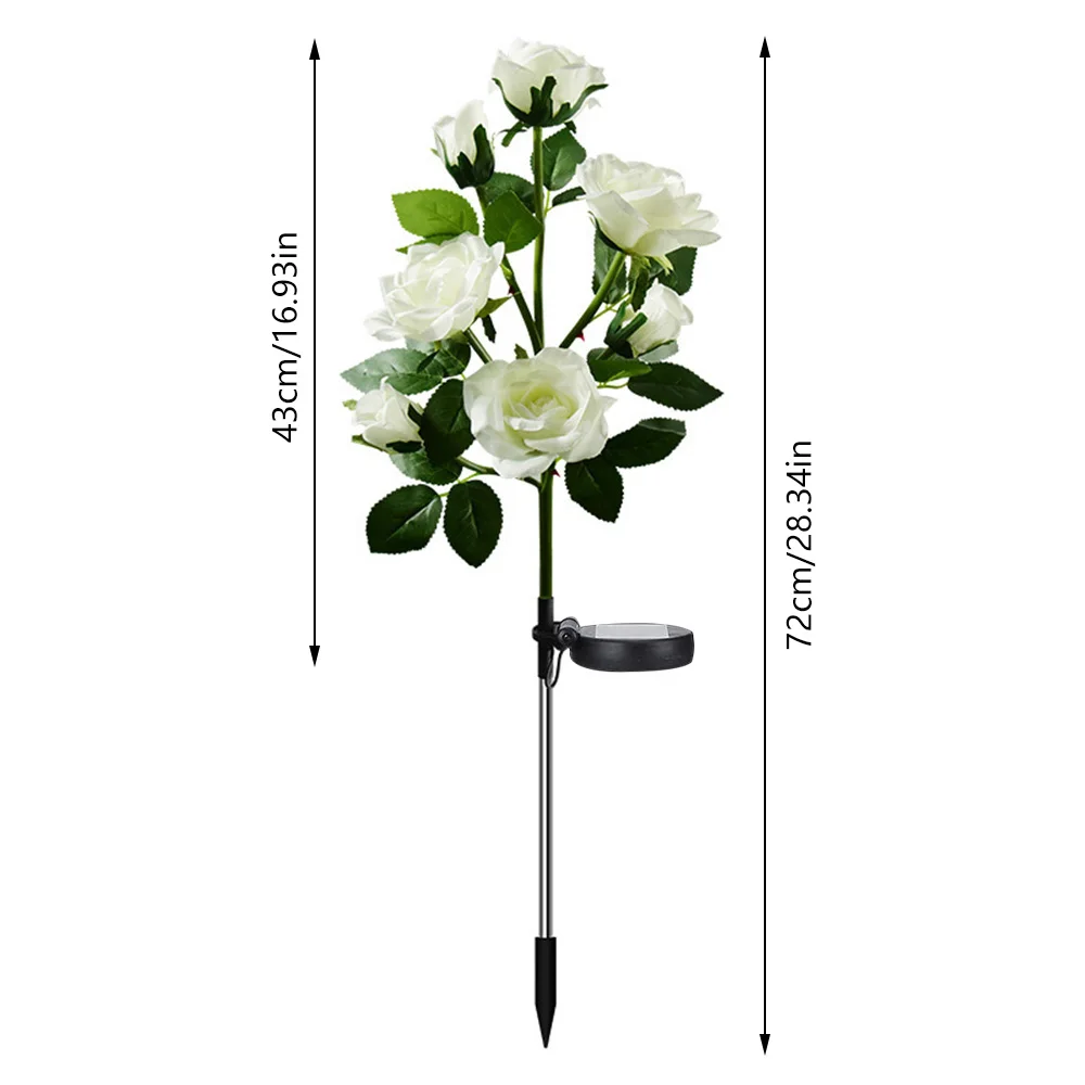 7 Heads Solar Lights Outdoor Decorative Simulation Rose Flower Garden Lights Flower Lawn Lamp for Yard Home Patio Garden Decor solar lights,lawn lamp