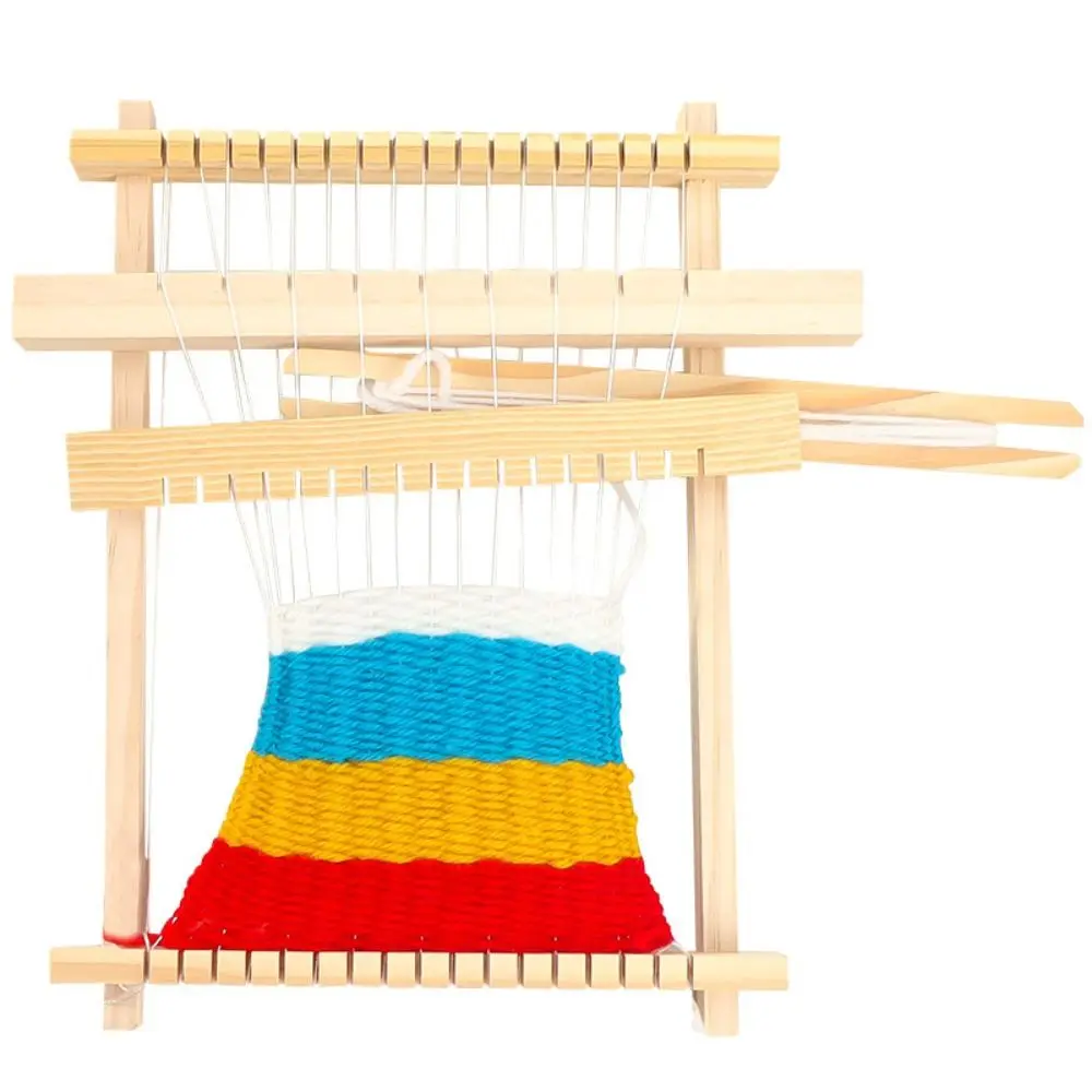 뜨게 직조 미니 DIY 전통 나무 직조 장난감, 수제 뜨게 기계, 액세서리 포함, 1 개