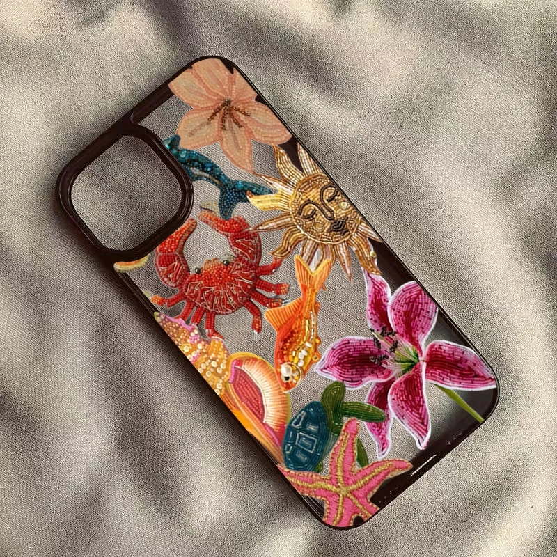 Charming Sea Turtle Floral Shockproof Phone Case