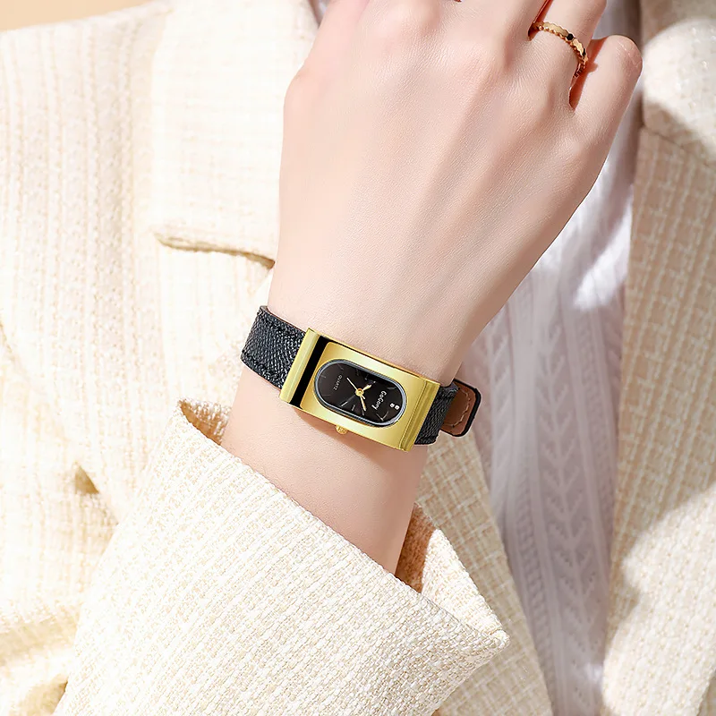 Ladies Watch, Premium Rectangle Ins Wind Niche Student Angolan Temperament Quartz Watch