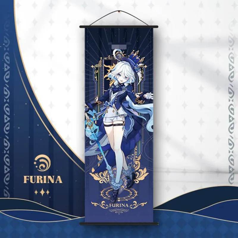 Genshin Impact Scroll Canvas Painting - Anime Wall Art Home Decor