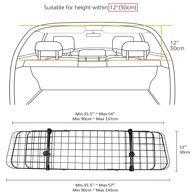 Adjustable Universal Dog Guard Car SUV Dog Barrier Vehicles Pet Divider Gate Net Car Partition Grid Travel Accessories