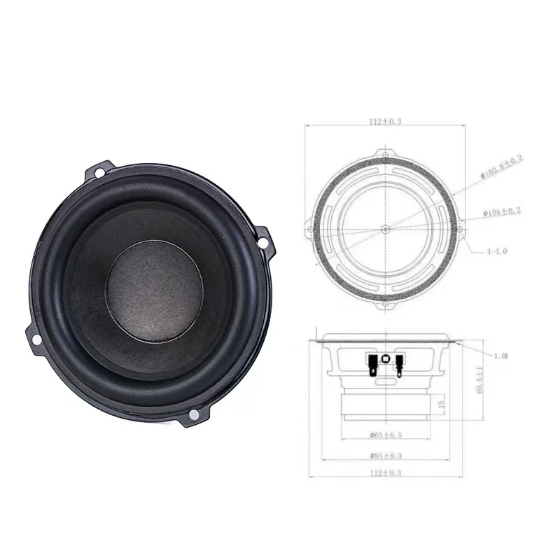 2Pcs 4Inch HiFi Speaker 4Ohm 15W Woofer Speaker Heavy Bass Audio SubWoofer DIY Home Theater System Louderspeaker 20mm Coil