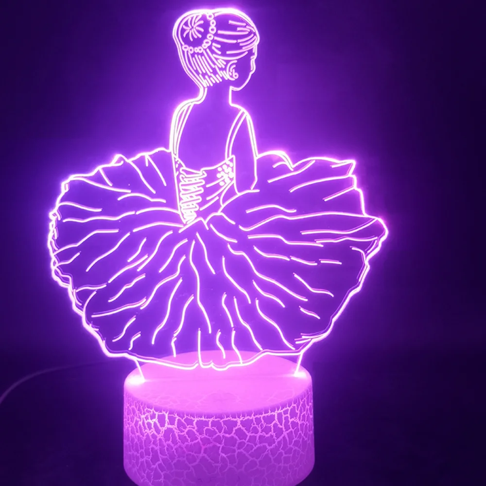 

Dancing Girl 3d Lamp for Bedroom Decoration Night Light 16 Colors with Remote Control Christmas Birthday Gifts for Girls Women