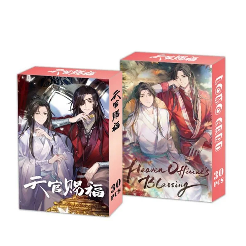 30 개/대 Anime Heaven 공식 축복 Lomo 카드 Tian Guan Ci Fu Xie Lian, Hua Cheng 미니 엽서 HD 포토 카드 팬 선물
