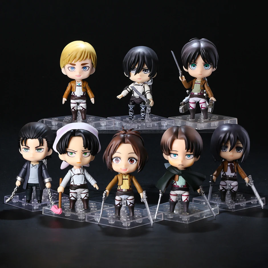 

Attack on Titan Eren Yeager 2000 Mikasa Ackerman 2001 The Final Season Ver. Q Figure PVC Action Model Toy Anime Doll