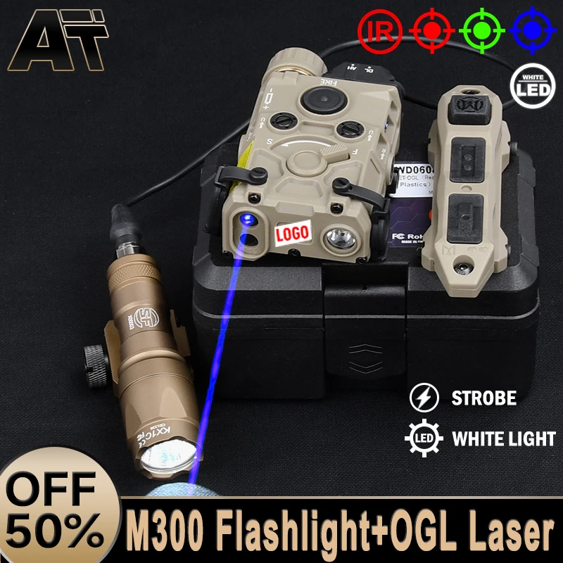 

Tactical Nylon Plastic OGL Red Blue Green IR Strobe Laser Surefir M300 Flashlight Dual Function Switch Hunting Weapon Accessory