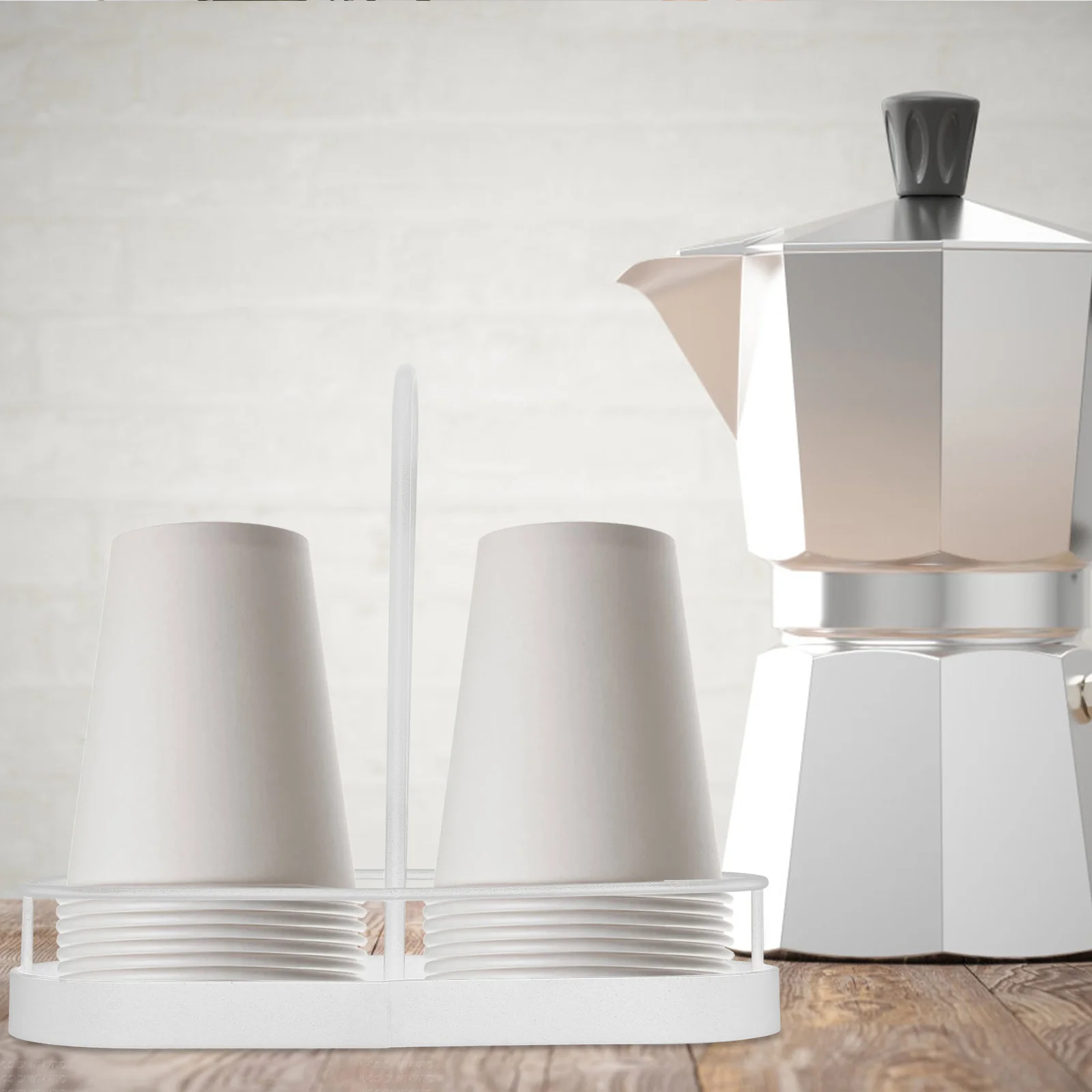 Carbon steel Cup Storage Mount Holder Disposable Glasses Dispenser Papercup Cups Coffee Stand Black