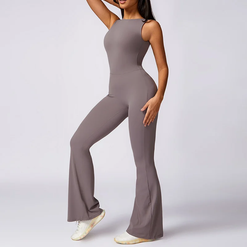 Open Back Hollow-Out Sleeveless Yoga Suit Jumpsuit Yoga Set Fitness Sportswear Workout Set Gym Clothes One-Piece Sports Jumpsuit