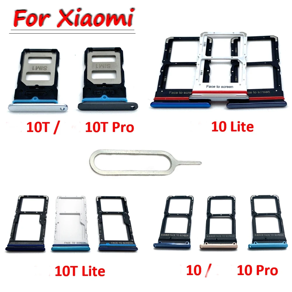 NEW Tested SIM Card Slot SD Card Tray Holder Adapter Accessories For Xiaomi Mi 10 10T Pro Lite Mi Note 10 / CC9 Pro+ Pin