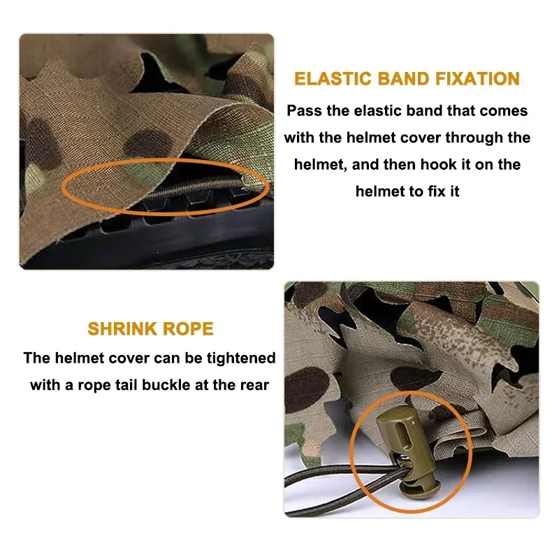 Tactical Helmet Cover Breathable Mesh Cap Cover Leaf Shape Helmet Cloth Adjustable FAST Helmet Modification Accessories