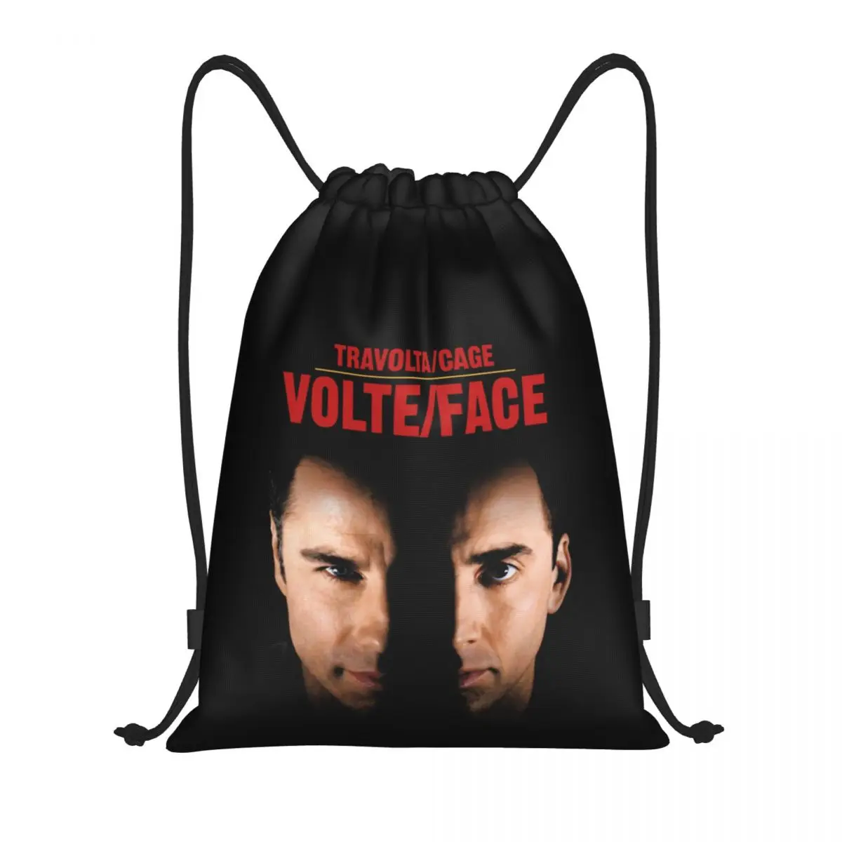 

Nicolas Cage John Travolta Face 5 Drawstring Bags Gym Bag Vintage Backpack Funny Field pack Picnics