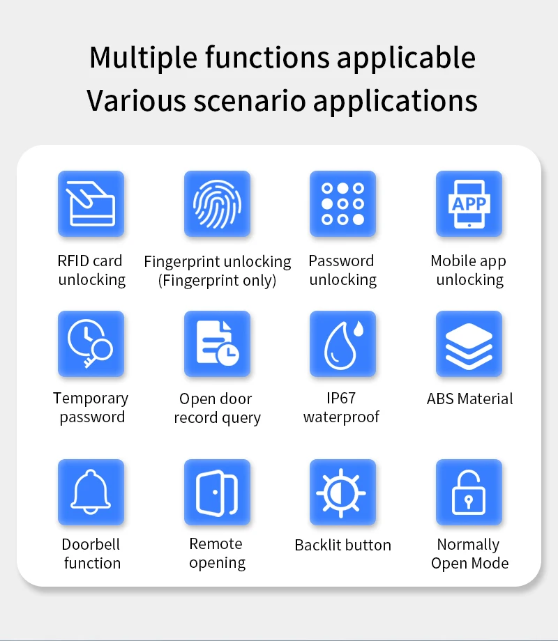 MJ03 13.56Mhz NFC RFID Reader TTLOCK App Bluetooth Fingerprint Lock Support G2 G