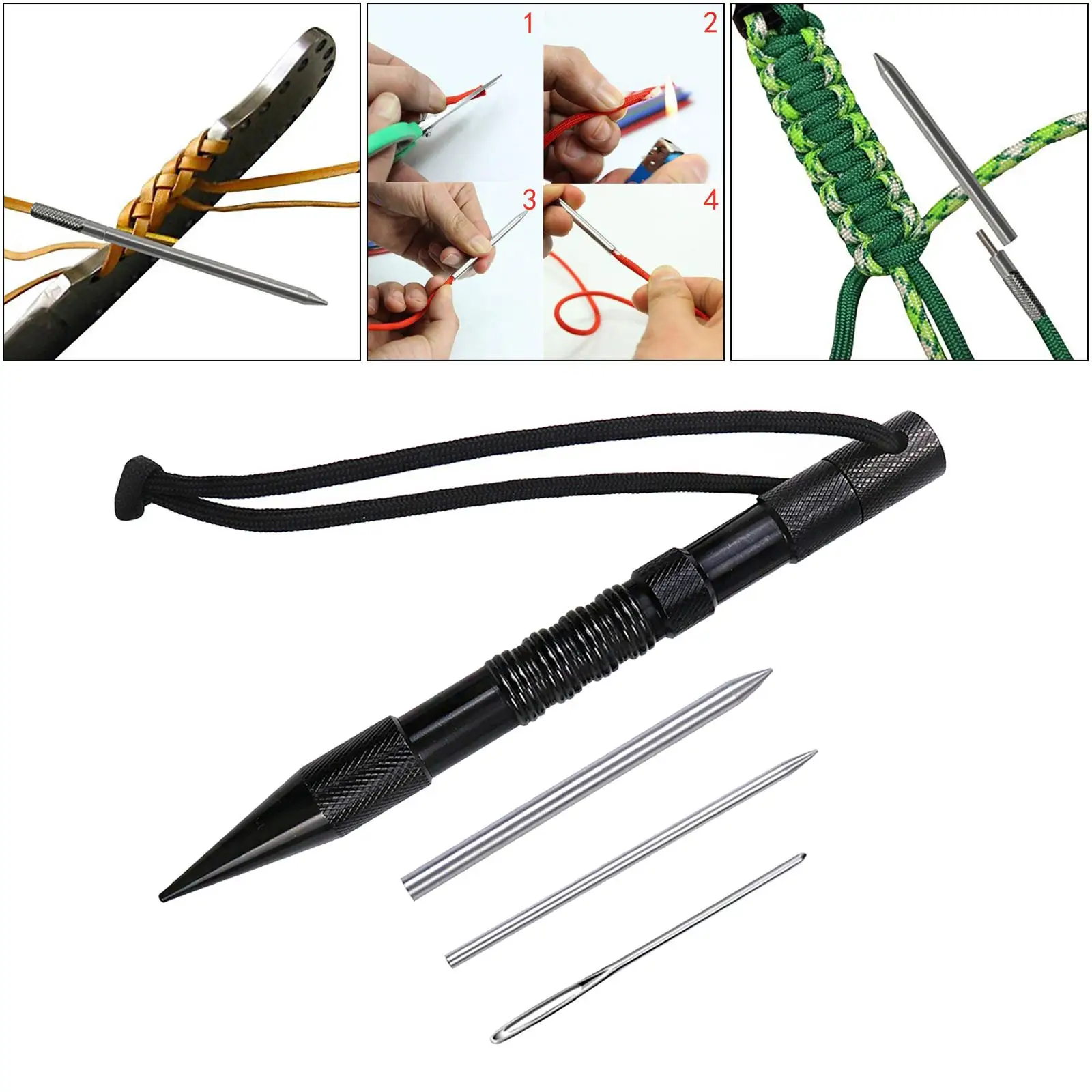 1Bag Paracord Bracelet Stainless Steel FID Lacing Stitching Needles Tool Set