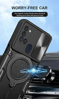 For Samsung Galaxy A21S Case Magnetic Car Holder Metal Ring Slide Armor Phone Case for Samsung A21S A217F A 21S A21 S Back Cover 2