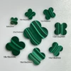 Meisidian Natural Green Malachite Red Agate 13x13x2mm Black Onyx Clover Stone 6