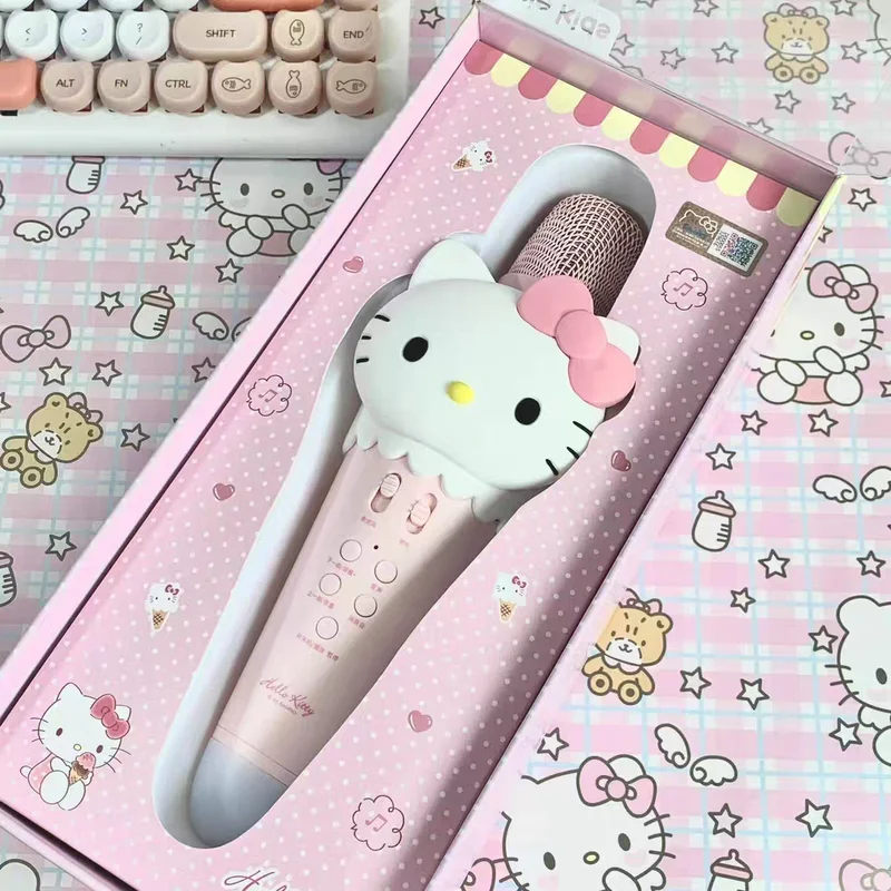 

2023 New Sanrio Microphone Baby Toy Karaoke Singer Audio Integrated Microphone Wireless Bluetooth Connection Singing Gift